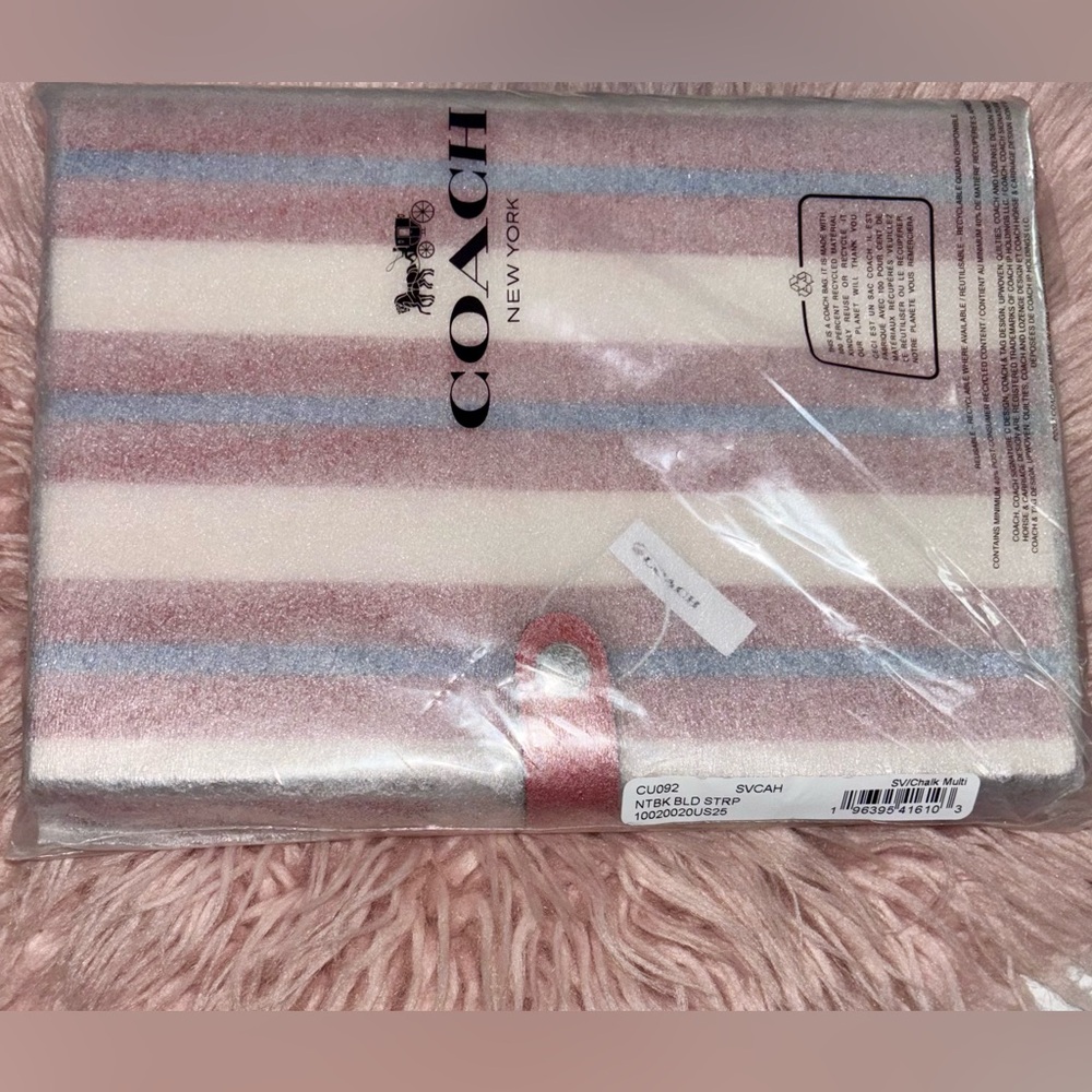 NEW Coach Coated Canvas Chalk Multi Stripe Notebook Journal Diary Agenda - Picture 7 of 15